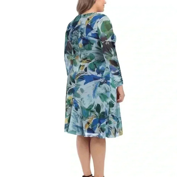 London Times Twist Keyhole Midi Dress - Picture 4 of 12